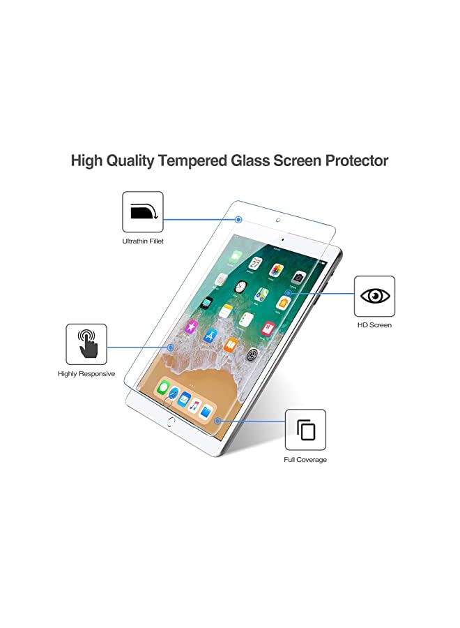 Procases 2 Pack For Ipad 9.7 Screen Protector (Ipad 6Th/5Th Generation, 2018/2017), Ipad Pro 9.7, Ipad Air 2 / Ipad Air Tempered Glass Screen Film -Clear - Image 2