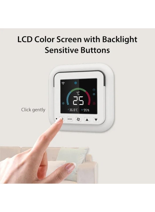 Universal Smart Thermostat for Remote Control of Air Conditioner with Color Backlight LCD Display and Temperature and Humidity - Image 4