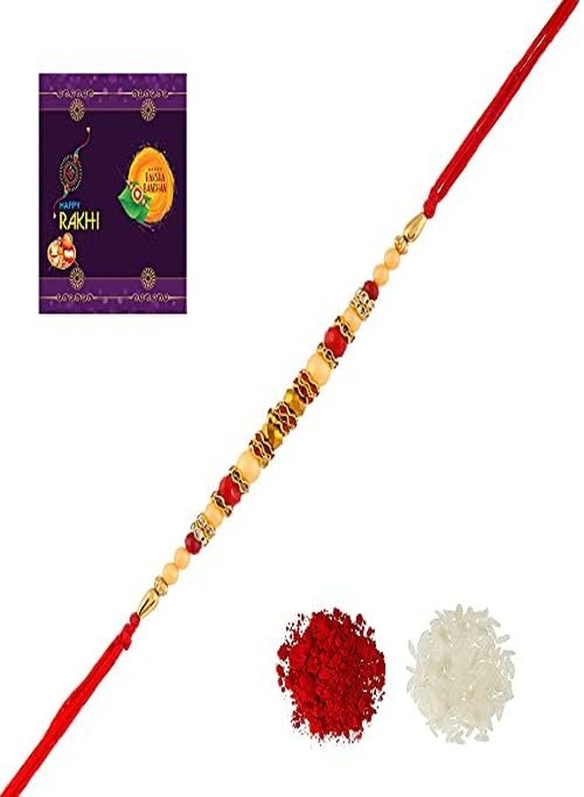 RA-Rock Multicolor Pearl Rakhi Set For Brother And Sister (ARR211045)