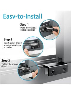 ULHYC Window Locks, 4 Sets Sliding Window Locks with Key Easy to Install, for Vertical & Horizontal Sliding Windows Doors, Adjustable Security Window Lock for Patio Bedroom Home, and Office (Black)  - Image 2