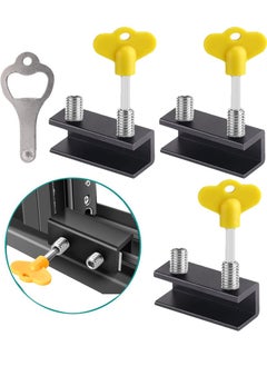 ULHYC Window Locks, 4 Sets Sliding Window Locks with Key Easy to Install, for Vertical & Horizontal Sliding Windows Doors, Adjustable Security Window Lock for Patio Bedroom Home, and Office (Black)  - Image 1