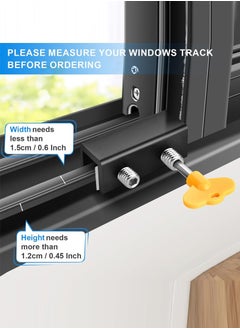 ULHYC Window Locks, 4 Sets Sliding Window Locks with Key Easy to Install, for Vertical & Horizontal Sliding Windows Doors, Adjustable Security Window Lock for Patio Bedroom Home, and Office (Black)  - Image 5