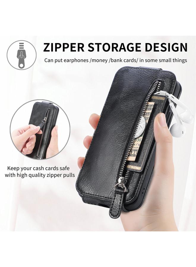 S-TOP Case For Motorola Edge 2024 Zipper Wallet Vertical Flip Leather Phone Case - Image 5