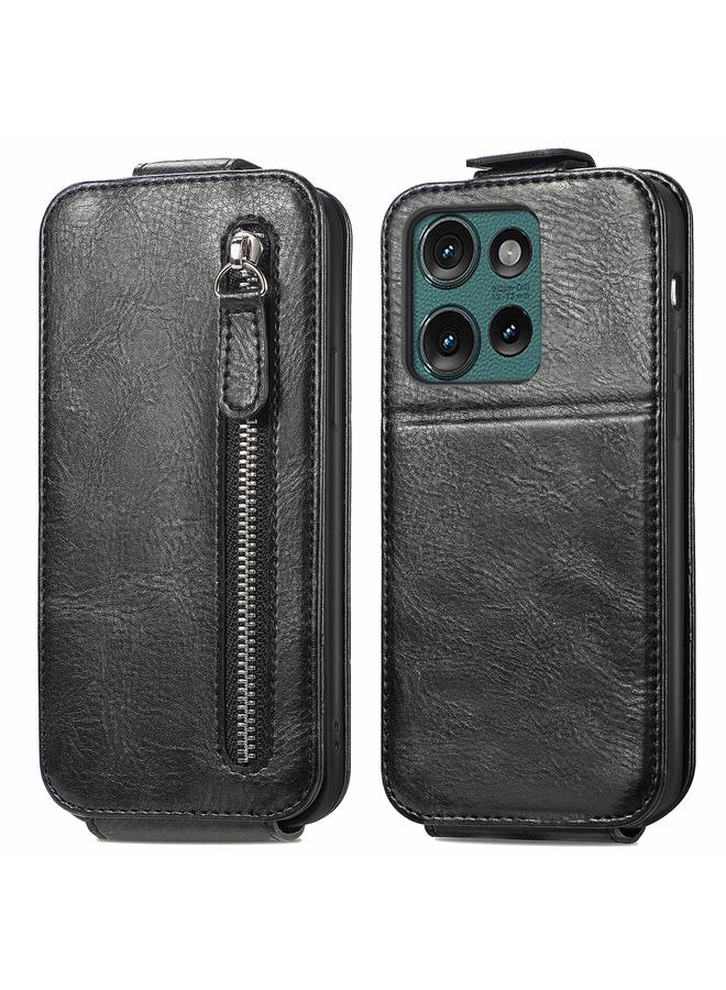 S-TOP Case For Motorola Edge 2024 Zipper Wallet Vertical Flip Leather Phone Case - Image 1