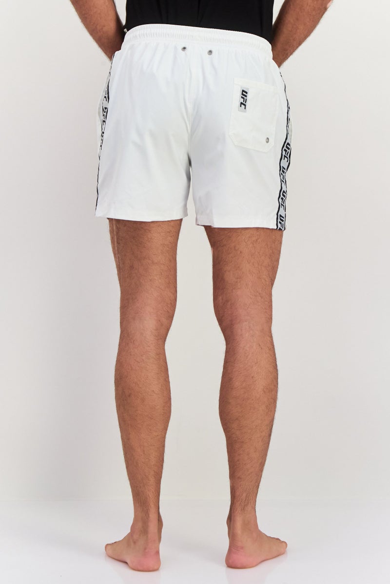 Ufc Men Brand Logo Board Shorts, White  - Image 3