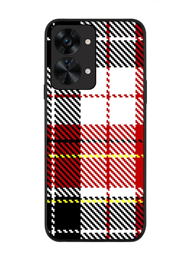 Stylizedd Rugged Black edge case for OnePlus Nord 2T Slim fit Soft Case Flexible Rubber Edges Anti Drop TPU Gel Thin Cover - English Flannel - Image 1