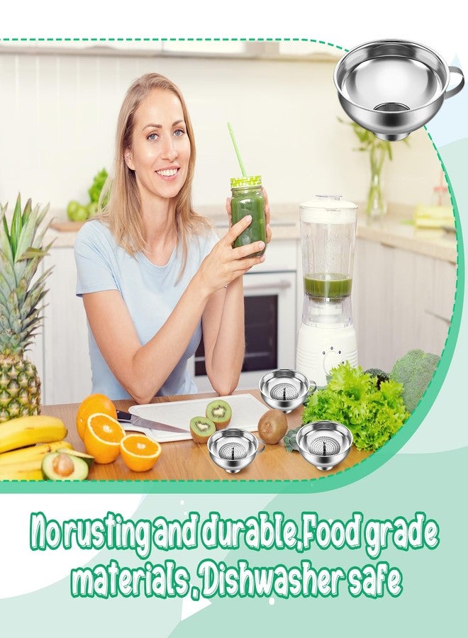 Gejoy Canning Funnel with Strainer, Stainless Steel Wide-Mouth Mason Jar Funnels, for Kitchen Use Filling Bottles, Canning Supplies Kit, for Transferring Liquid, Oil, Spices, Powder, Jam, Grain - Image 5