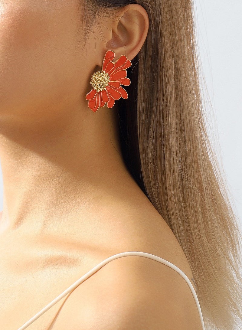 Delicate Daisy Flower Earrings with Layered Petals - Minimalist and Fresh Style - Image 2