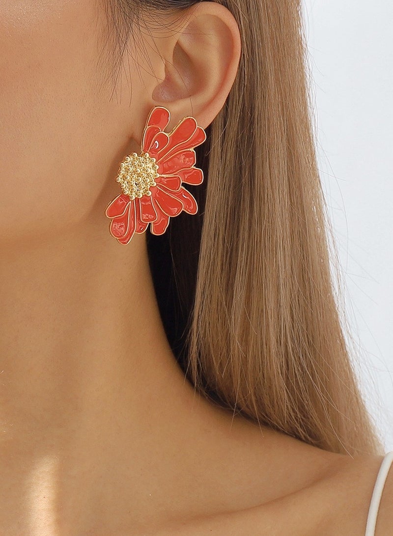 Delicate Daisy Flower Earrings with Layered Petals - Minimalist and Fresh Style - Image 1