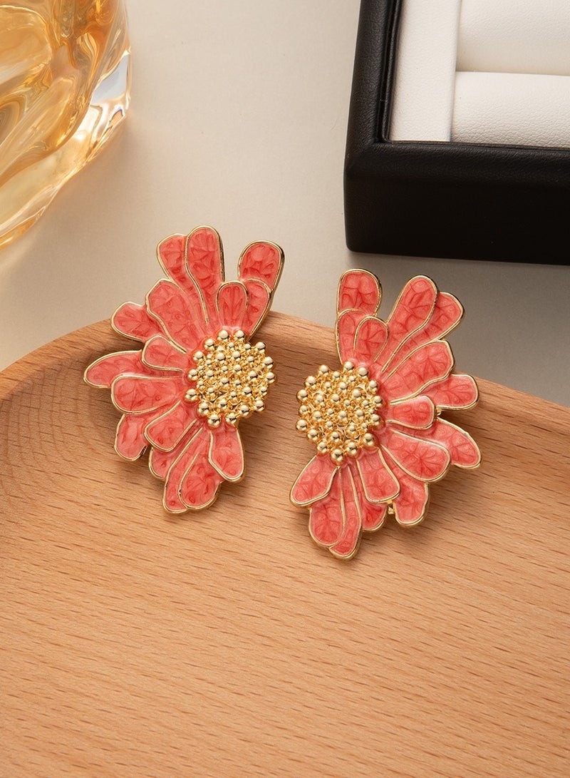 Delicate Daisy Flower Earrings with Layered Petals - Minimalist and Fresh Style - Image 4