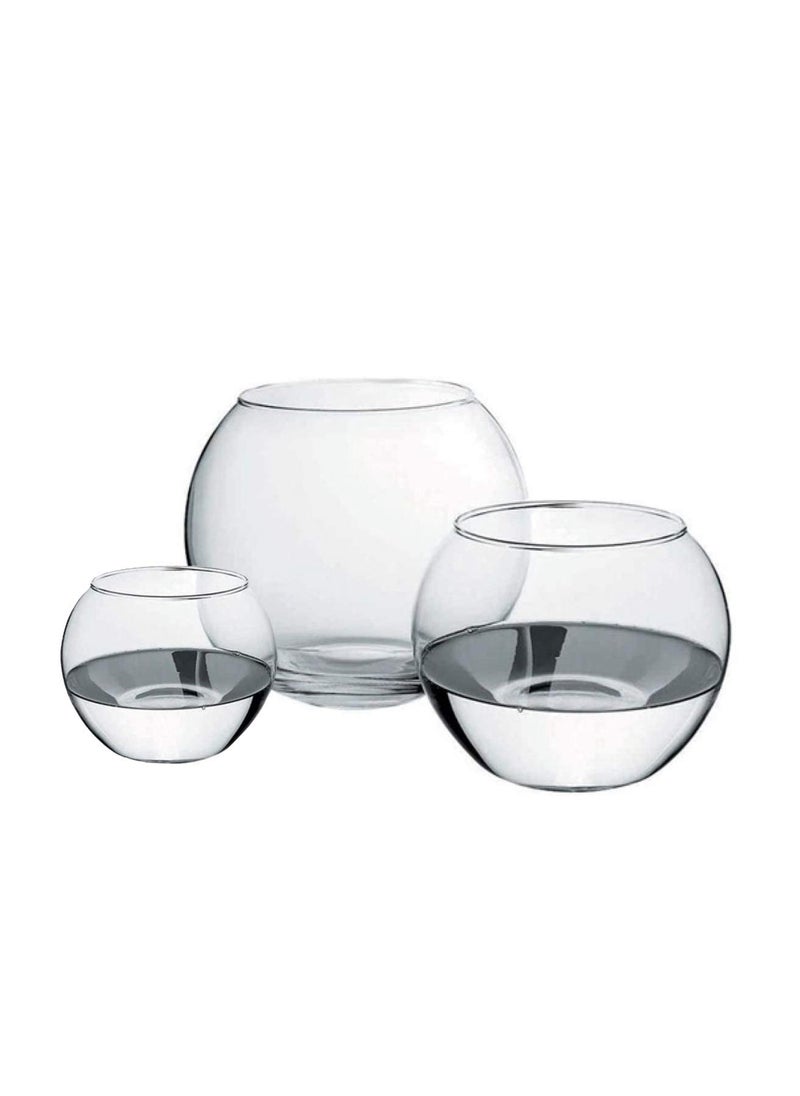 Incrizma Incrizma Bowl Glass Vase, Diameter 10,15 & 20cm, Clear Bubble Planter Terrarium Fish Bowl, Globe Flower Vase Centerpiece for Wedding Event Home Decor, Set of 3 Pcs  - Image 2