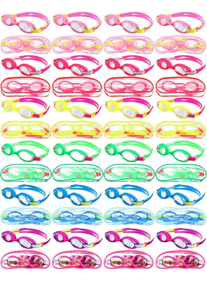 Hoteam Swim Goggles For Kids 4 9 Wide Vision Swimming Goggles Anti Fog Pool Goggles With Cases Boys Girls (24 Pairs) - Image 2