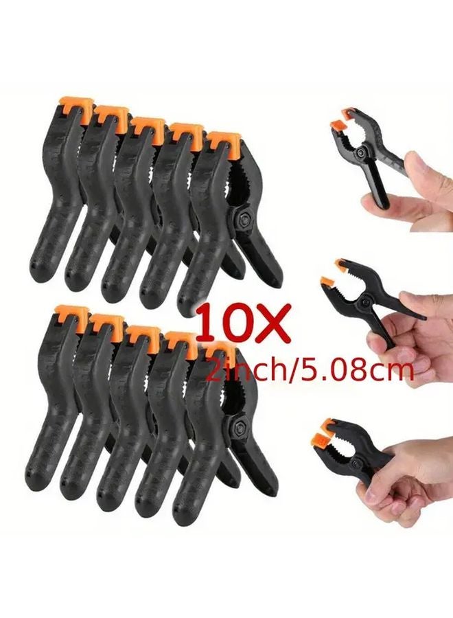 10pcs Black Plastic Spring Clamps for DIY Woodworking Workbench Home Projects - Image 2