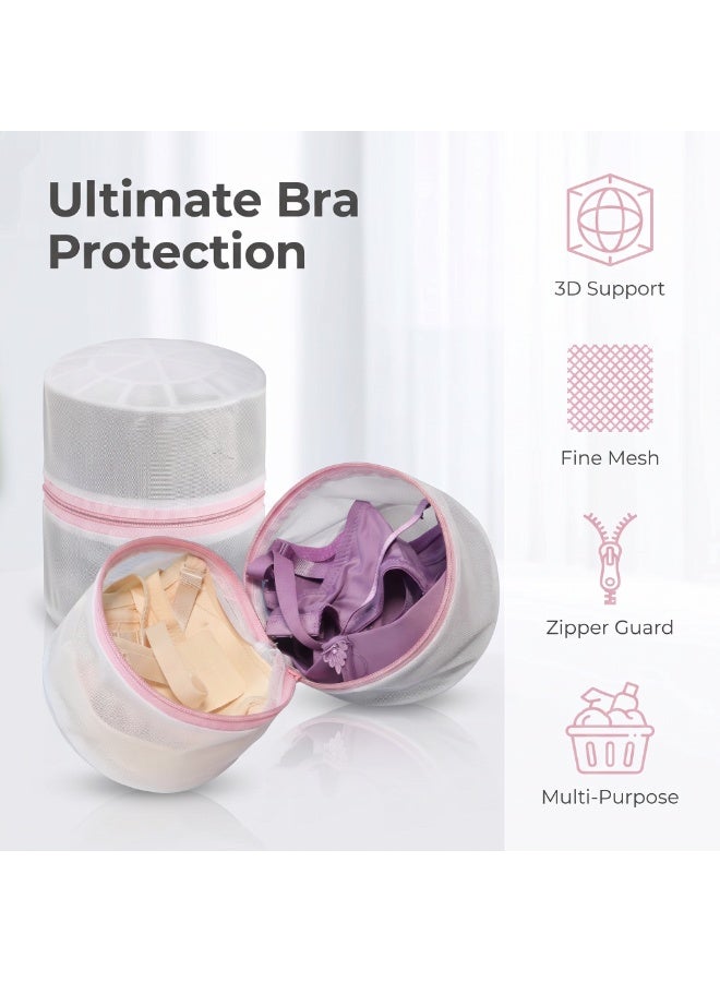 Premium Bra Lingerie Wash Bags 3 Pack, 16cmx16cm , Double Layered Mesh with Rigid Frame - Image 5