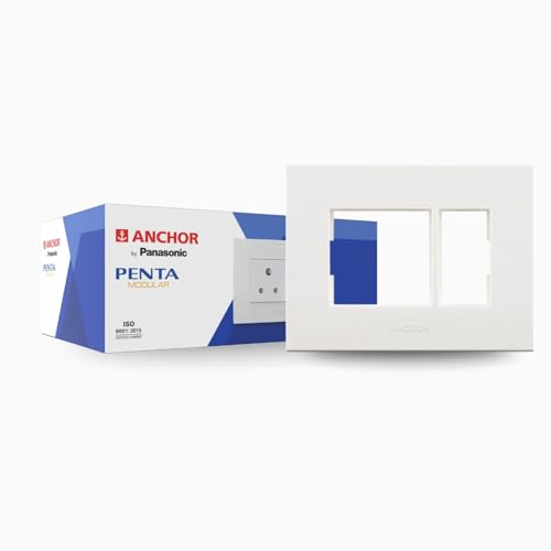 Anchor by Panasonic Penta Modular Regular 3 Module Plate for Switch Board, 10 Years on Site Warranty (White, 65903) - Image 1