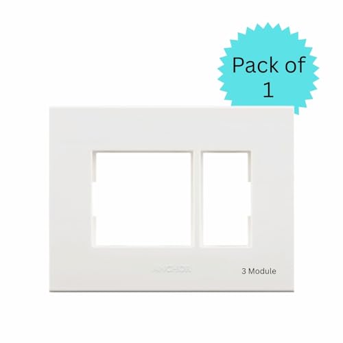 Anchor by Panasonic Penta Modular Regular 3 Module Plate for Switch Board, 10 Years on Site Warranty (White, 65903) - Image 2