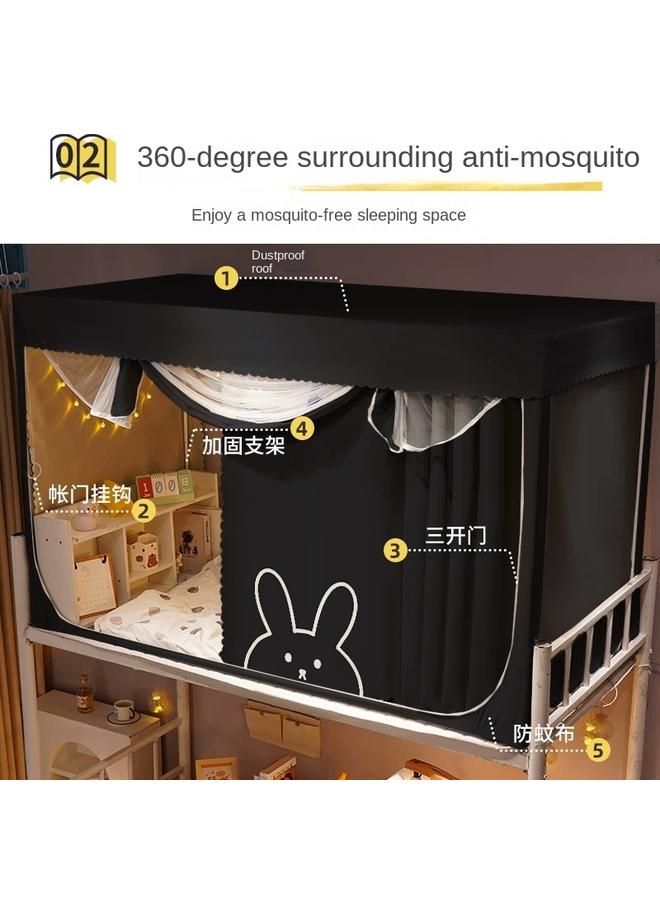Bluejw Student Dormitory Thickened Bed Curtain Mosquito Net Integrated Upper And Lower Bunch Upper Bedroom Shading 2025 New Single Bed - Image 4