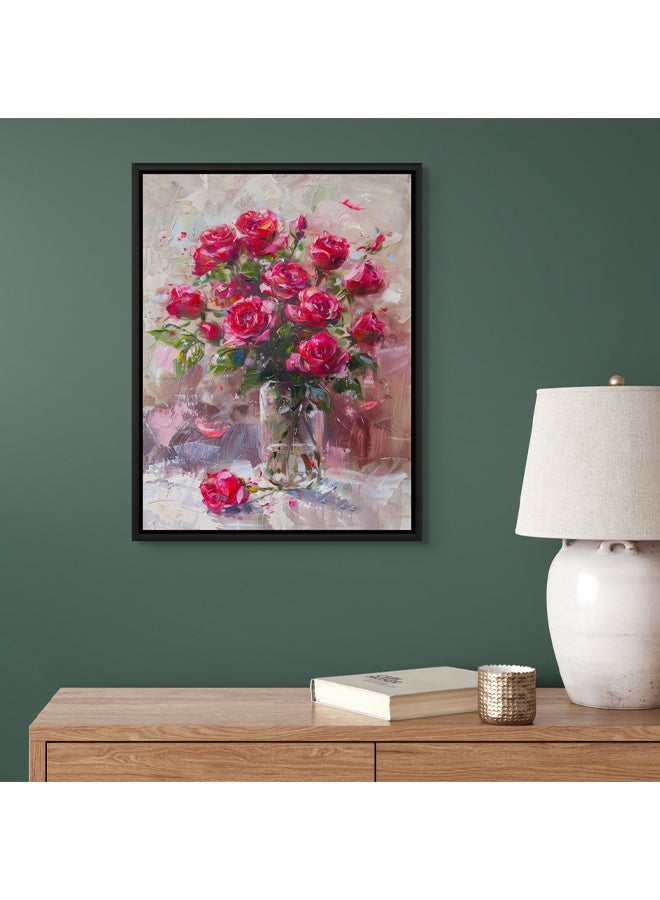 Art Decor Art Decor Framed Canvas Wall Art of Modern Flower Vase Botanical Flower Pot Portrait Floral Art Print Wall Décor for Living Room Bedroom Office Studio Home Décor and Gifting  - Image 3