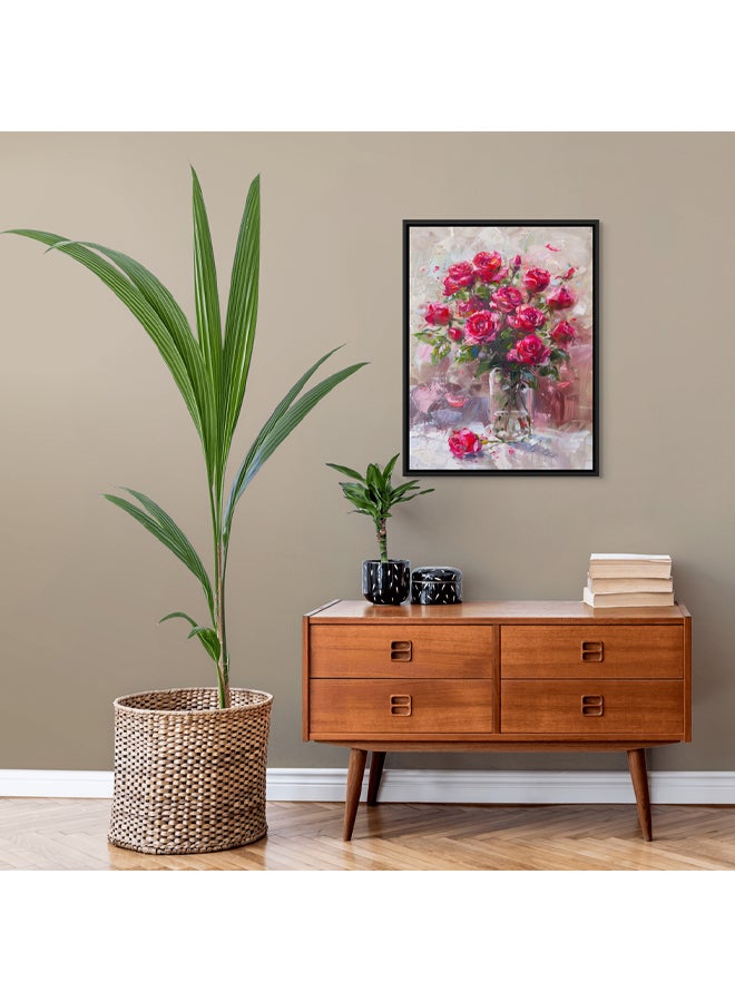 Art Decor Art Decor Framed Canvas Wall Art of Modern Flower Vase Botanical Flower Pot Portrait Floral Art Print Wall Décor for Living Room Bedroom Office Studio Home Décor and Gifting  - Image 2