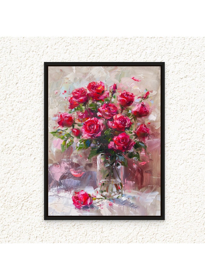 Art Decor Art Decor Framed Canvas Wall Art of Modern Flower Vase Botanical Flower Pot Portrait Floral Art Print Wall Décor for Living Room Bedroom Office Studio Home Décor and Gifting  - Image 1