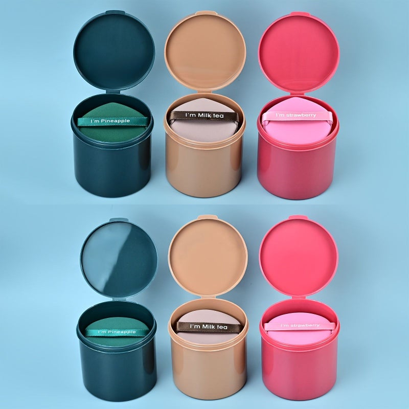 7 Pcs Strawberry Pink Air Cushion Makeup Sponges Teardrop Shape With Storage Box For Foundation And BB Creams Face Body Makeup Application - Image 2