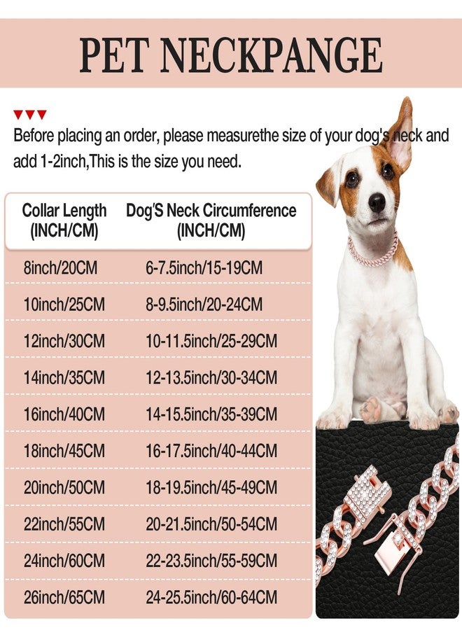 كولودوغو سلسلة كوبية للكلاب مع بطاقة تعريف للحيوانات الأليفة، طوق خانق مرصع بالكريستال، سلسلة معدنية للتدريب والمشي للكلاب الصغيرة والمتوسطة والكبيرة والقطط - Image 4