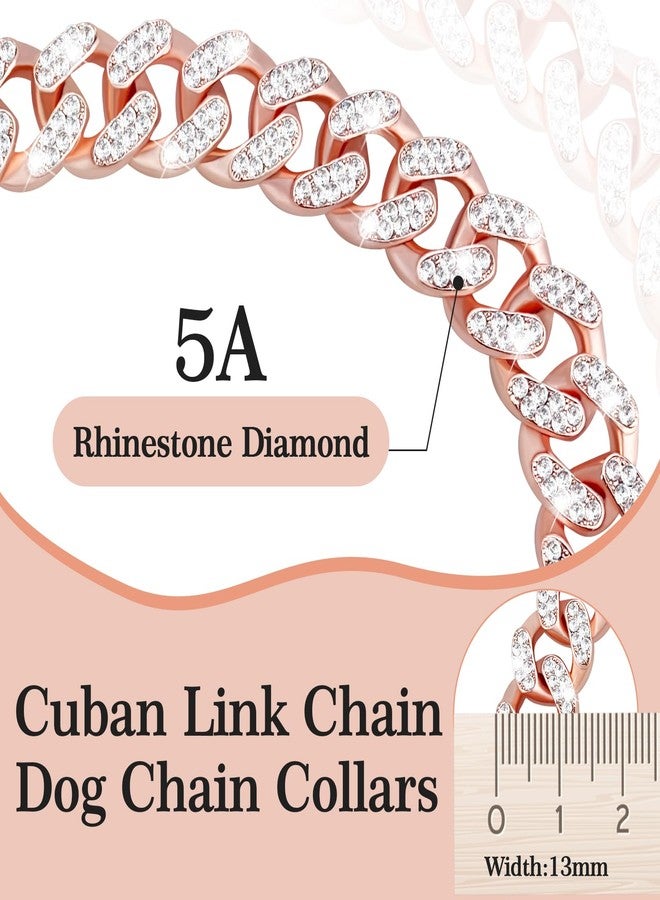 كولودوغو سلسلة كوبية للكلاب مع بطاقة تعريف للحيوانات الأليفة، طوق خانق مرصع بالكريستال، سلسلة معدنية للتدريب والمشي للكلاب الصغيرة والمتوسطة والكبيرة والقطط - Image 3