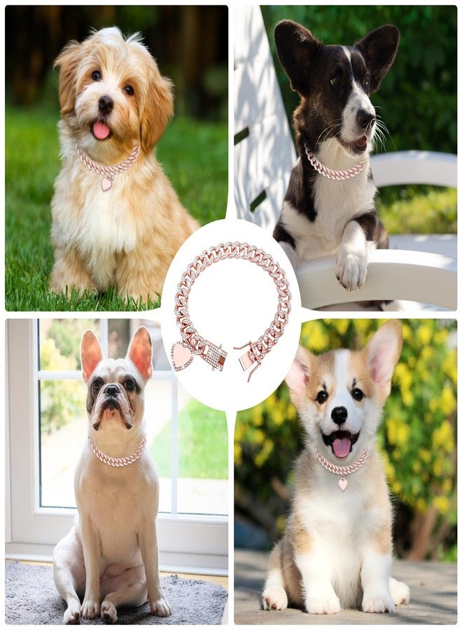 كولودوغو سلسلة كوبية للكلاب مع بطاقة تعريف للحيوانات الأليفة، طوق خانق مرصع بالكريستال، سلسلة معدنية للتدريب والمشي للكلاب الصغيرة والمتوسطة والكبيرة والقطط - Image 5
