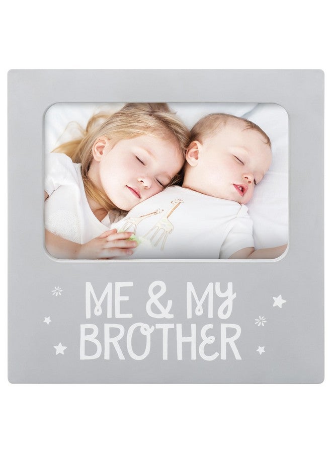 Tiny Ideas Me And My Brother Picture Frame, Holiday Gift Ideas For Siblings, Christmas Photo Picture Frame, Sibling Keepsake, Ideal Big Brother Gift, Shower Gift And Gender Neutral Nursery Decor, Gray - Image 1