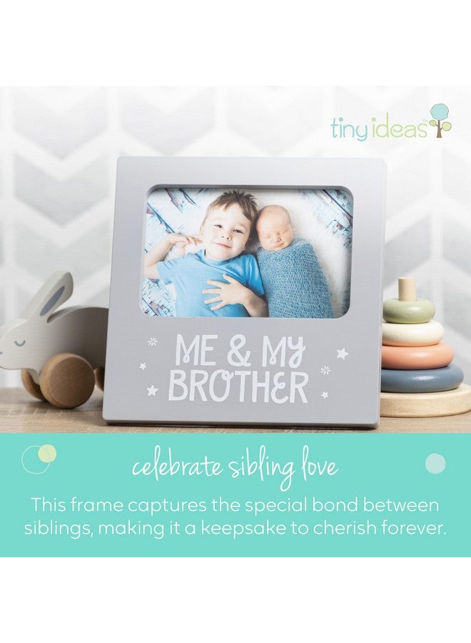 Tiny Ideas Me And My Brother Picture Frame, Holiday Gift Ideas For Siblings, Christmas Photo Picture Frame, Sibling Keepsake, Ideal Big Brother Gift, Shower Gift And Gender Neutral Nursery Decor, Gray - Image 2