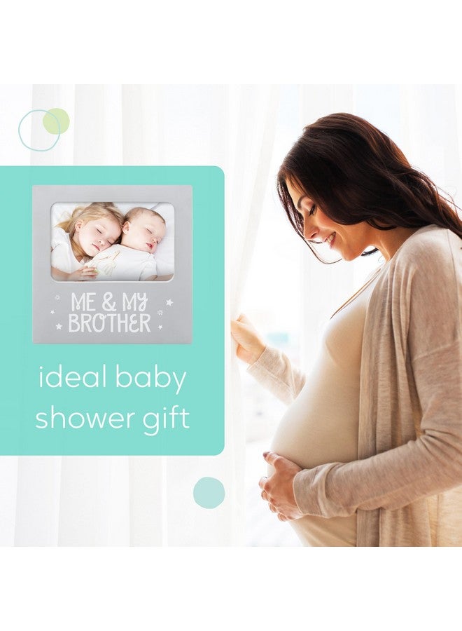 Tiny Ideas Me And My Brother Picture Frame, Holiday Gift Ideas For Siblings, Christmas Photo Picture Frame, Sibling Keepsake, Ideal Big Brother Gift, Shower Gift And Gender Neutral Nursery Decor, Gray - Image 4