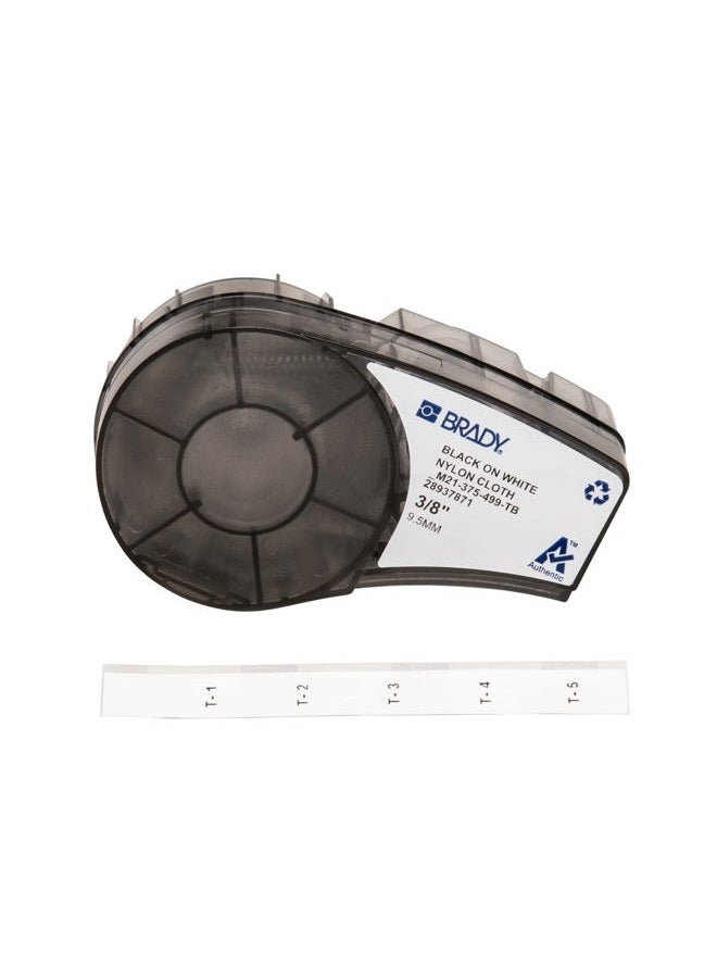 Brady Authentic (M21-375-499-TB) Multi-Purpose Nylon Label for General Identification, Wire Marking, and Laboratory Labeling, Black on White material - Designed forBMP21-PLUS, BMP21-LAB Label Printer - Image 1