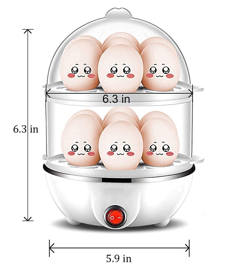AOXITO Plastic Electric 2 Layer Egg Boiler Cooker Steamer Poacher Automatic Off SteamingBoiling Double Layer 14 Egg Boiler Cooking Multicolor 14 Ounces - Image 2