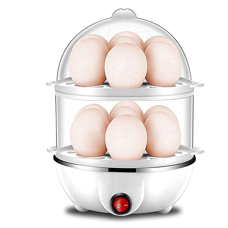 AOXITO Plastic Electric 2 Layer Egg Boiler Cooker Steamer Poacher Automatic Off SteamingBoiling Double Layer 14 Egg Boiler Cooking Multicolor 14 Ounces - Image 1