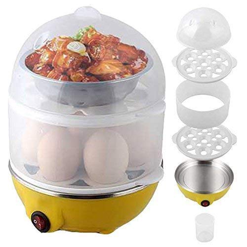 AOXITO Plastic Electric 2 Layer Egg Boiler Cooker Steamer Poacher Automatic Off SteamingBoiling Double Layer 14 Egg Boiler Cooking Multicolor 14 Ounces - Image 5
