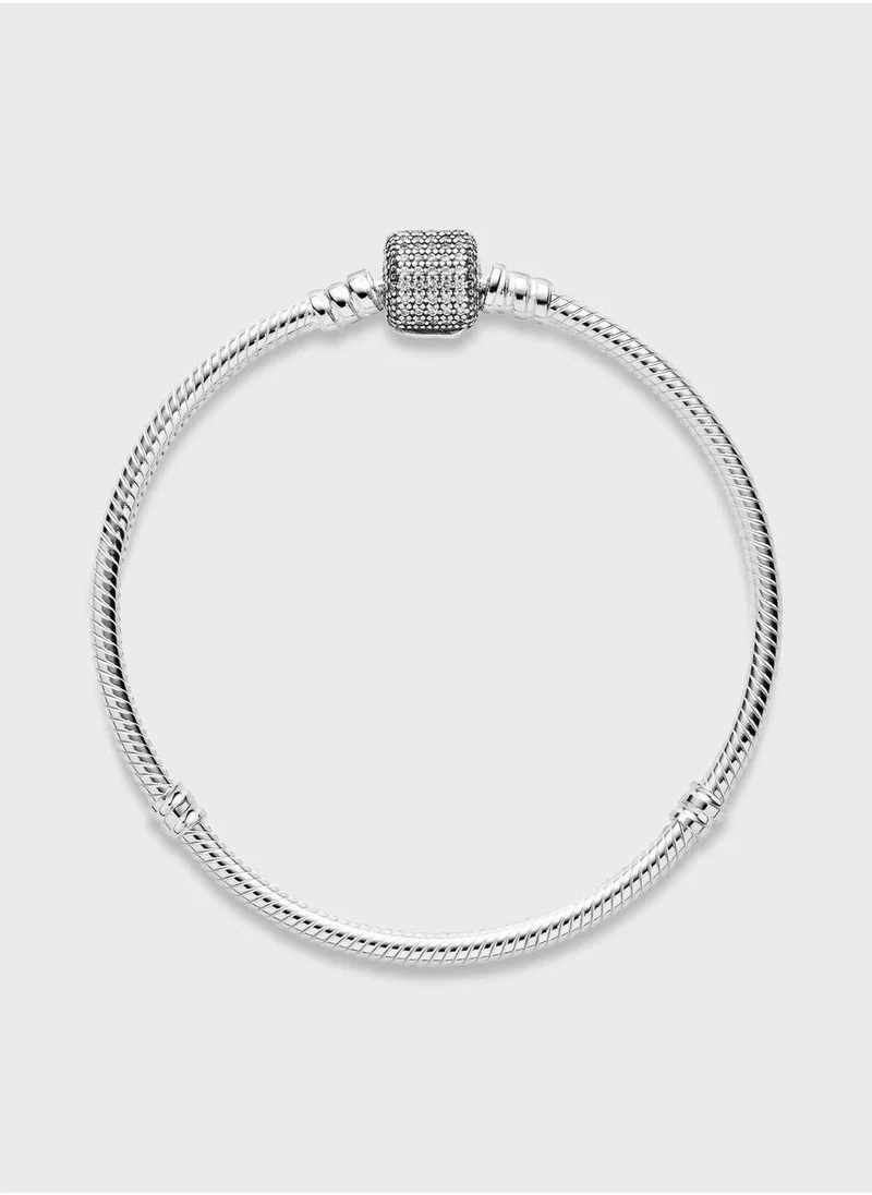 PANDORA Moments Sparkling Pavã© & Snake Chain Bracelet