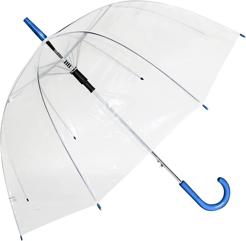 23" Dome Straight Auto Open Umbrella, 23", Fashion Umbrella, Compact Automatic Rain Umbrella,Clear, Transparent, Easy Grip Handle, Adventure- Cosmic