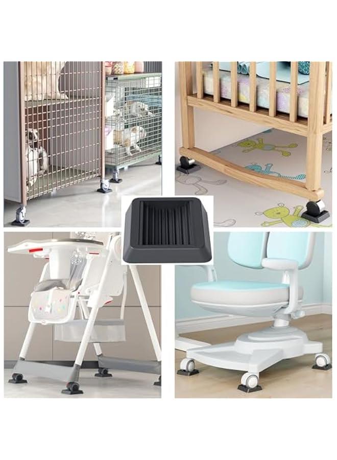 Not Slip Furniture Wheel Stopper Rubber Chair Caster Cups set Floor Protectors with Vibration Dampening Simple Install  - Image 2
