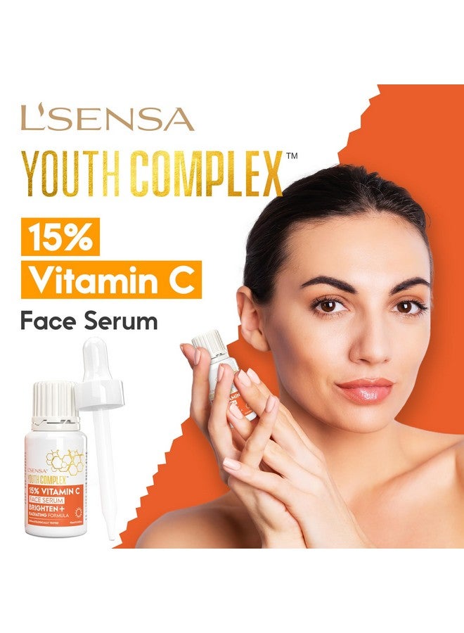 المعنى سيروم فيتامين سي 7 في 1 من L'SENSA Youth Complex™ مع حمض الهيالورونيك والنياسيناميد وثلاثي الببتيد 5 وحمض الفيروليك وفيتامين هـ لمكافحة الشيخوخة والتجاعيد والبقع | لجميع أنواع البشرة - 10 مل - Image 2