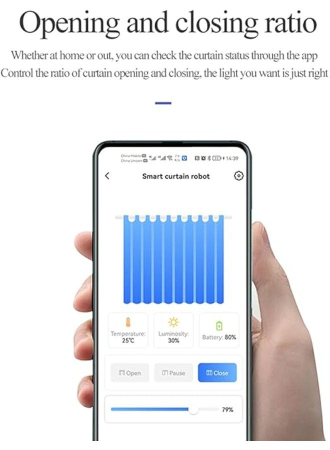 فتاحة ستائر ذكية أوتوماتيكية - تحكم عن بُعد مع تطبيق/مؤقت/صوت، محرك ذو أداء عالي مُحسّن، مستشعر ضوء أوتوماتيكي، إضافة بوابة، يتوافق مع جوجل ألكسا (قضيب رومان منفرد ZigBee)