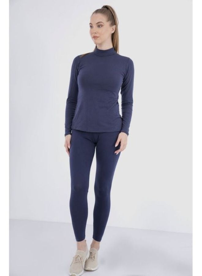 Carina Plain long cotton leggings for women with a high elastic waist, high-quality materials, good ventilation and soft to the touch - Image 3