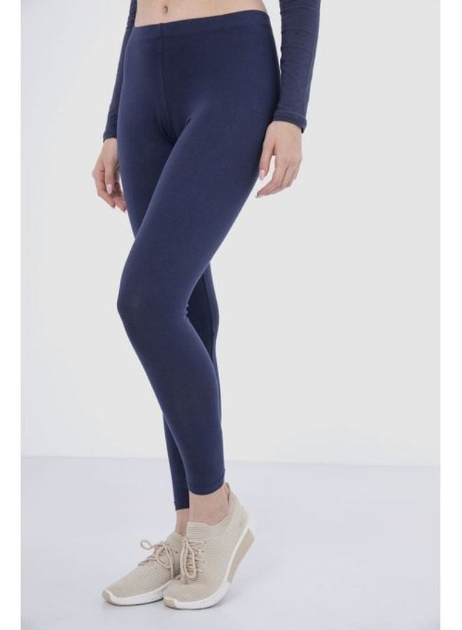 Carina Plain long cotton leggings for women with a high elastic waist, high-quality materials, good ventilation and soft to the touch - Image 2