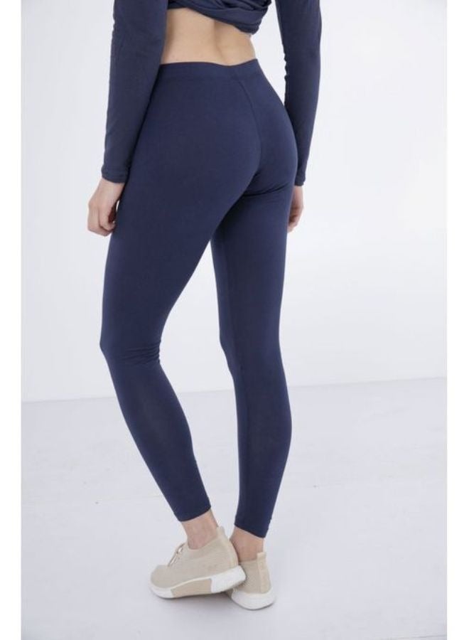 Carina Plain long cotton leggings for women with a high elastic waist, high-quality materials, good ventilation and soft to the touch - Image 4