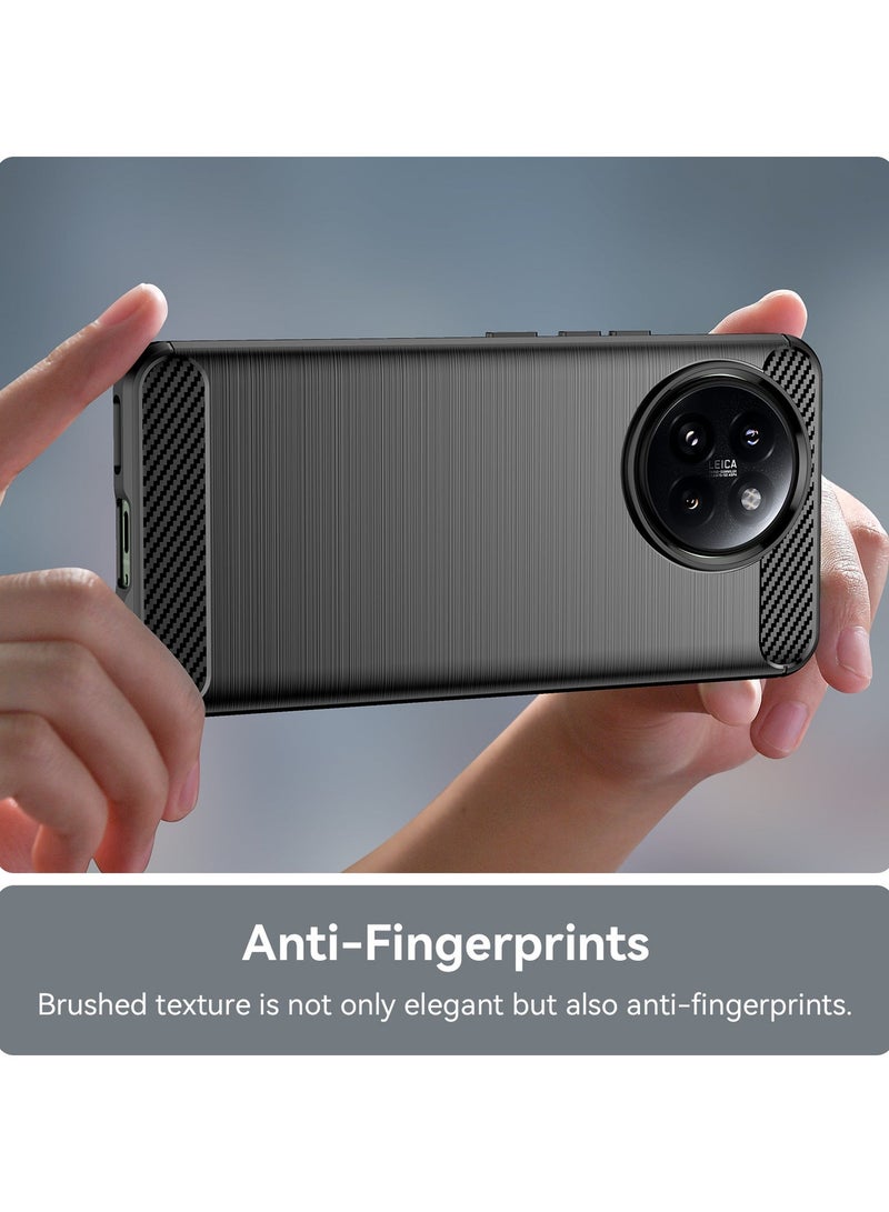 يوارب كينج Slim Fit Phone Cover with Shock-Absorption, Carbon Fiber TPU Rubber Protective Case For Xiaomi 14 Civi / Xiaomi Civi 4 Pro Black - Image 5
