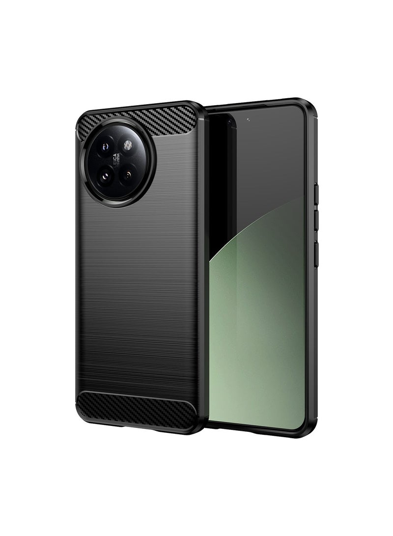 يوارب كينج Slim Fit Phone Cover with Shock-Absorption, Carbon Fiber TPU Rubber Protective Case For Xiaomi 14 Civi / Xiaomi Civi 4 Pro Black - Image 1