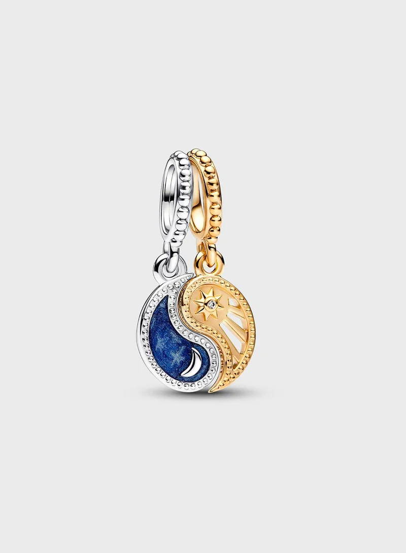 PANDORA Two-Tone Splittable Sun & Moon Dangle Charm