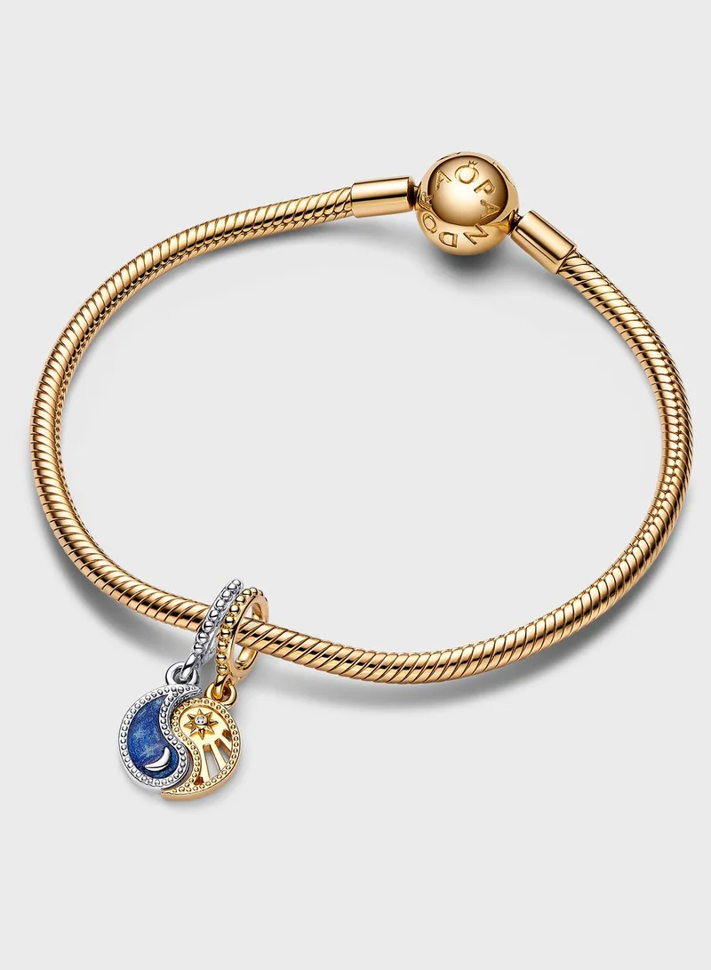 PANDORA Two-Tone Splittable Sun & Moon Dangle Charm