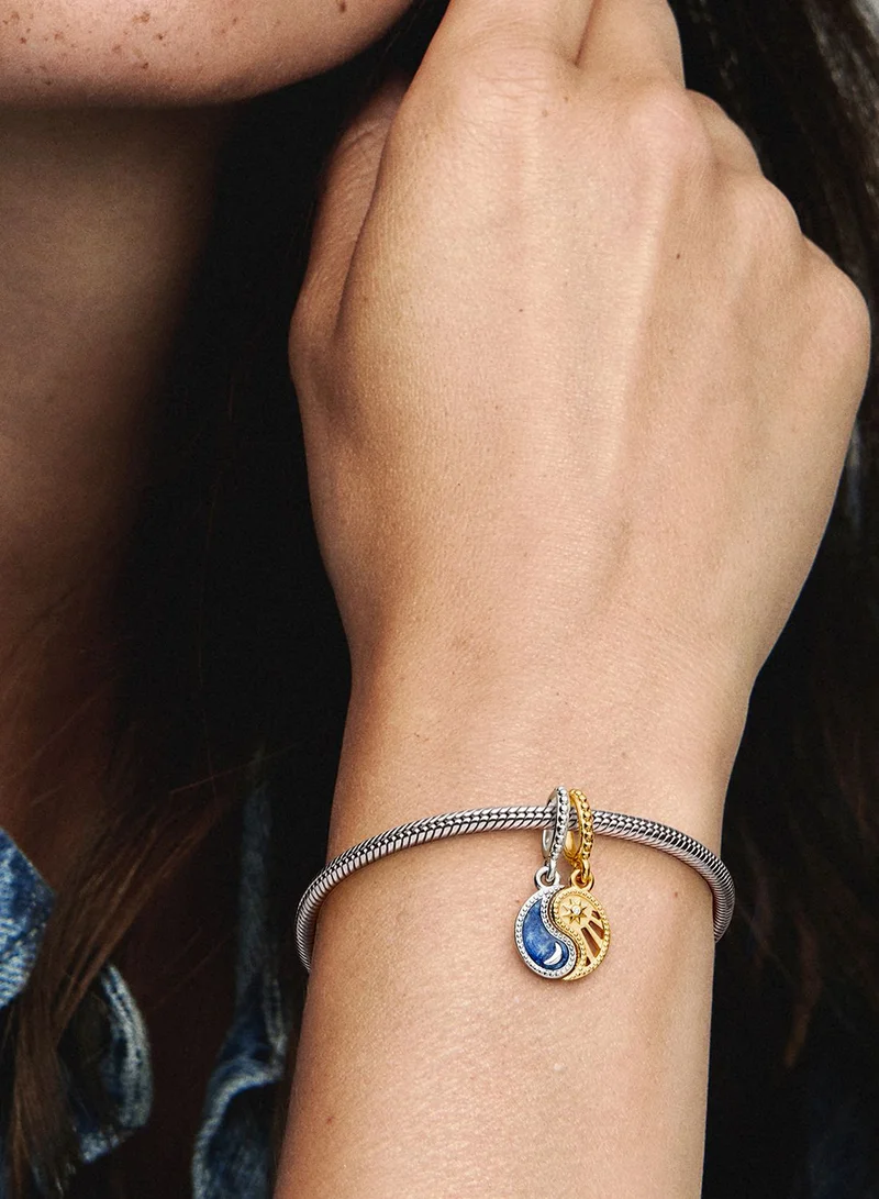 PANDORA Two-Tone Splittable Sun & Moon Dangle Charm