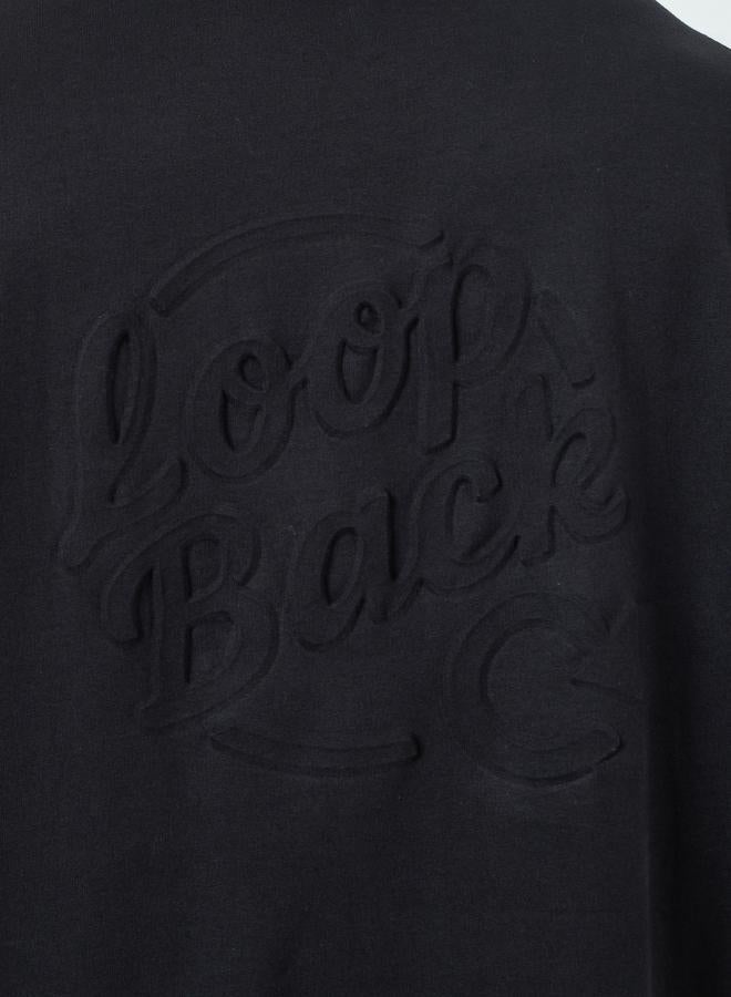 Styli Men Black Boxy Fit Embossed Print T-Shirt - Image 4