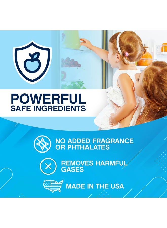 NonScents معطر الثلاجة – مزيل الروائح للثلاجة والفريزر – يتفوق على بيكربونات الصوديوم ومعطرات الروائح بالفحم النشط – بدون رائحة وطويل الأمد، ينعش الثلاجة (4 قطع) - Image 3